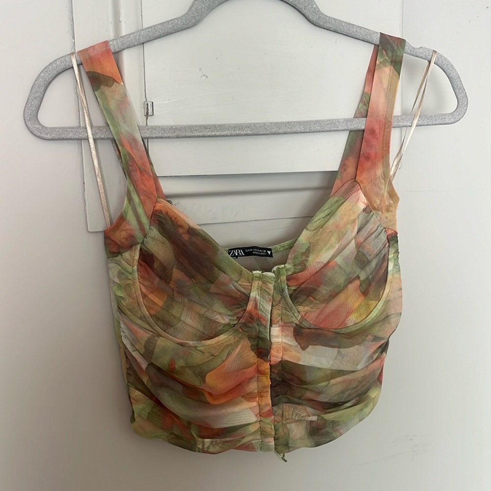 Zara floral corset top